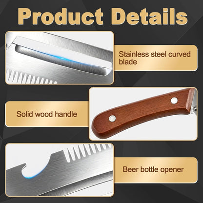 Multifunctional Vegetable Peeler for Kitchen, 3-in-1 Stainless Steel Potato Carrot Peeler with Bottle Opener, Zero Snag Wooden Peeler for Fruits & Veggies (2 PCS)