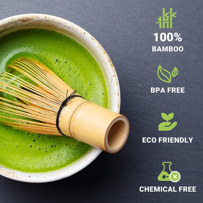 Matcha Whisk Set, Matcha Set, 6 Pieces, with Bamboo Whisk, Ceramic Bowl & Sifter Complete Matcha kit Tea Includes Scoop & Spout Bowl, Traditional Japanese Tea Accessories for Home (set of 6)