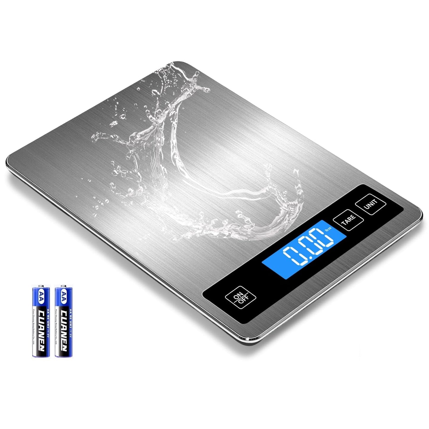 Food Kitchen Scale, Digital Food Scale 33lb Digital Kitchen Scale Precisely Measures Grams and Ounces for Meal Prep Baking and Cooking, Rechargeable 304 Stainless Steel Kitchen Scale LCD Display