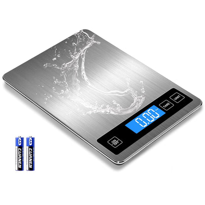 Food Kitchen Scale, Digital Food Scale 33lb Digital Kitchen Scale Precisely Measures Grams and Ounces for Meal Prep Baking and Cooking, Rechargeable 304 Stainless Steel Kitchen Scale LCD Display