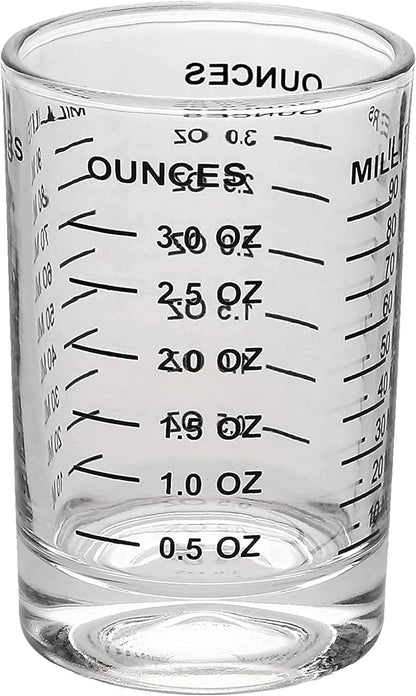 OGGI Measuring Shot Glass with Measuring Lines, 3oz / 90ml - Bartender Accessories, Jigger for Bartending, Shot Glass Measuring Cup with Ounces & Milliliters