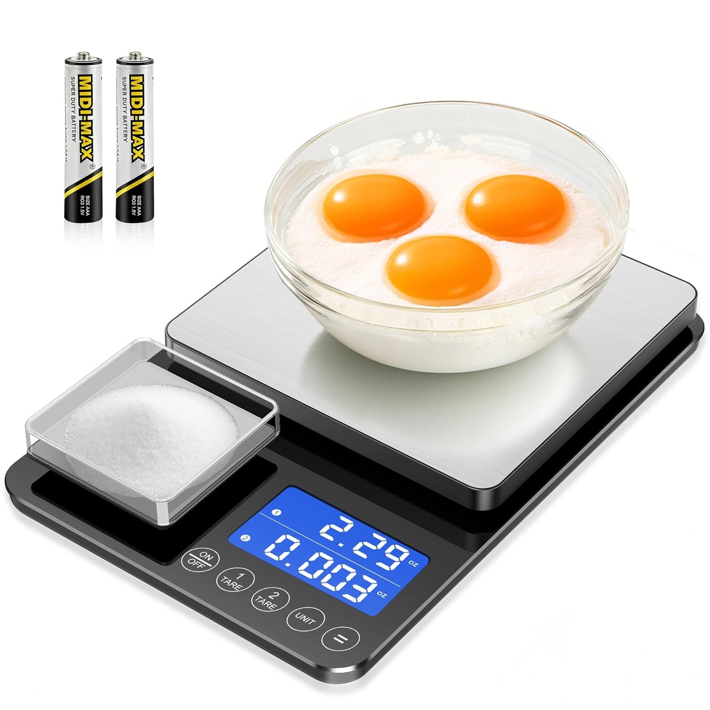 KUAIVO Smart Nutrition Food Scale with TFT Display, Tracks Calories, Fat, Carbs & Protein, Works with App for Daily Reports, 50 Built-in Foods, 23 Nutrients, Digital Kitchen Scale for Meal Prep