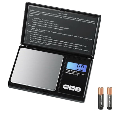 200g X 0.01g Digital Mini Pocket Scale, Weight Scale for Kitchen with Backlit LCD Display, Portable Travel Jewelry Herb Scale for Small Food