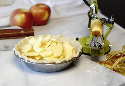 RSVP International Green Apple Slicer, Corer, & Peeler | Suctions to Countertop | Cuts Perfect .25" Slices | Durable & Strong