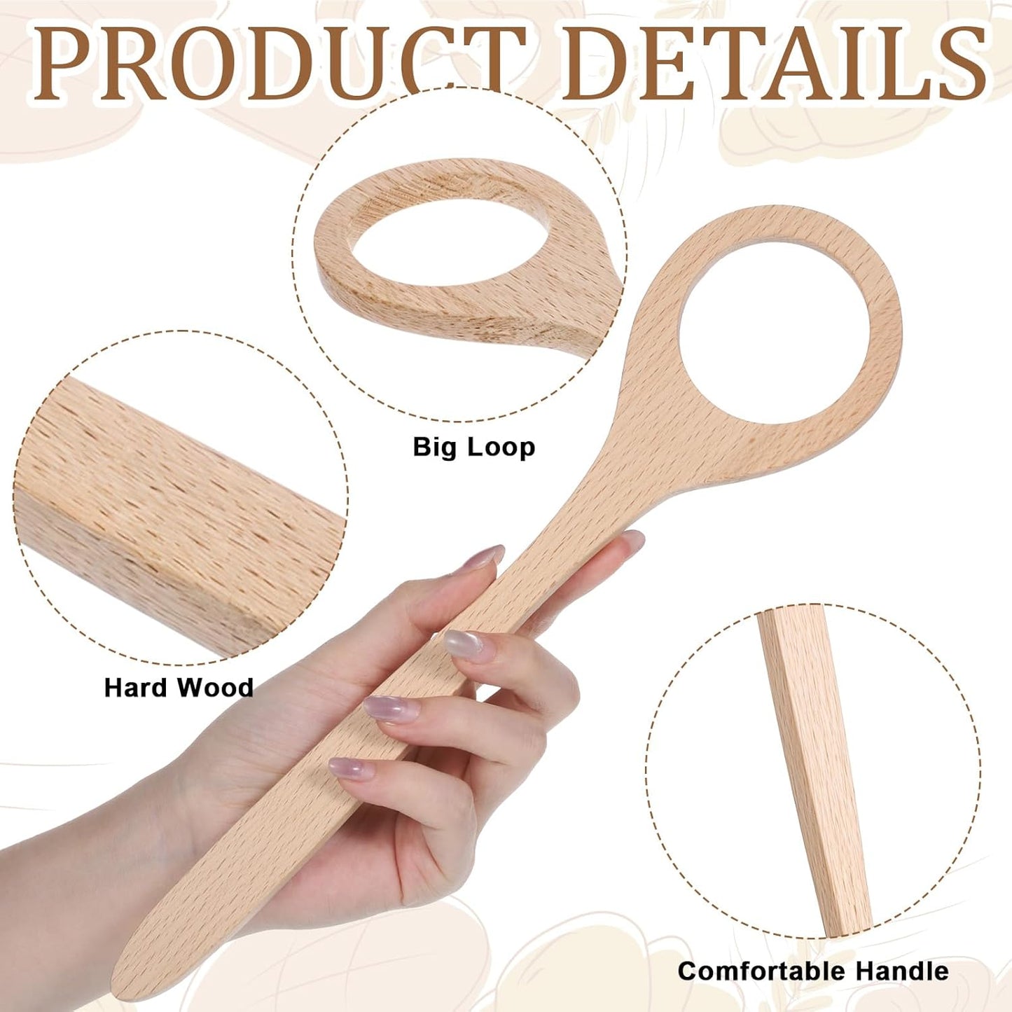 Wooden Dough Whisk, 12 Inch/30cm Reusable Wooden Sourdough Whisks for Cooking, Washable Sourdough Mixing Tool, Practical Bread Baking Supplies for Home Restaurant Picnics Camping