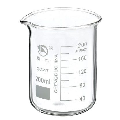 PATIKIL 10ml Low Form Glass Beaker, 3.3 Borosilicate Glass Graduated Printed Scale Measuring Cups with Spout for Kitchen Lab Liquids Transit Boiling