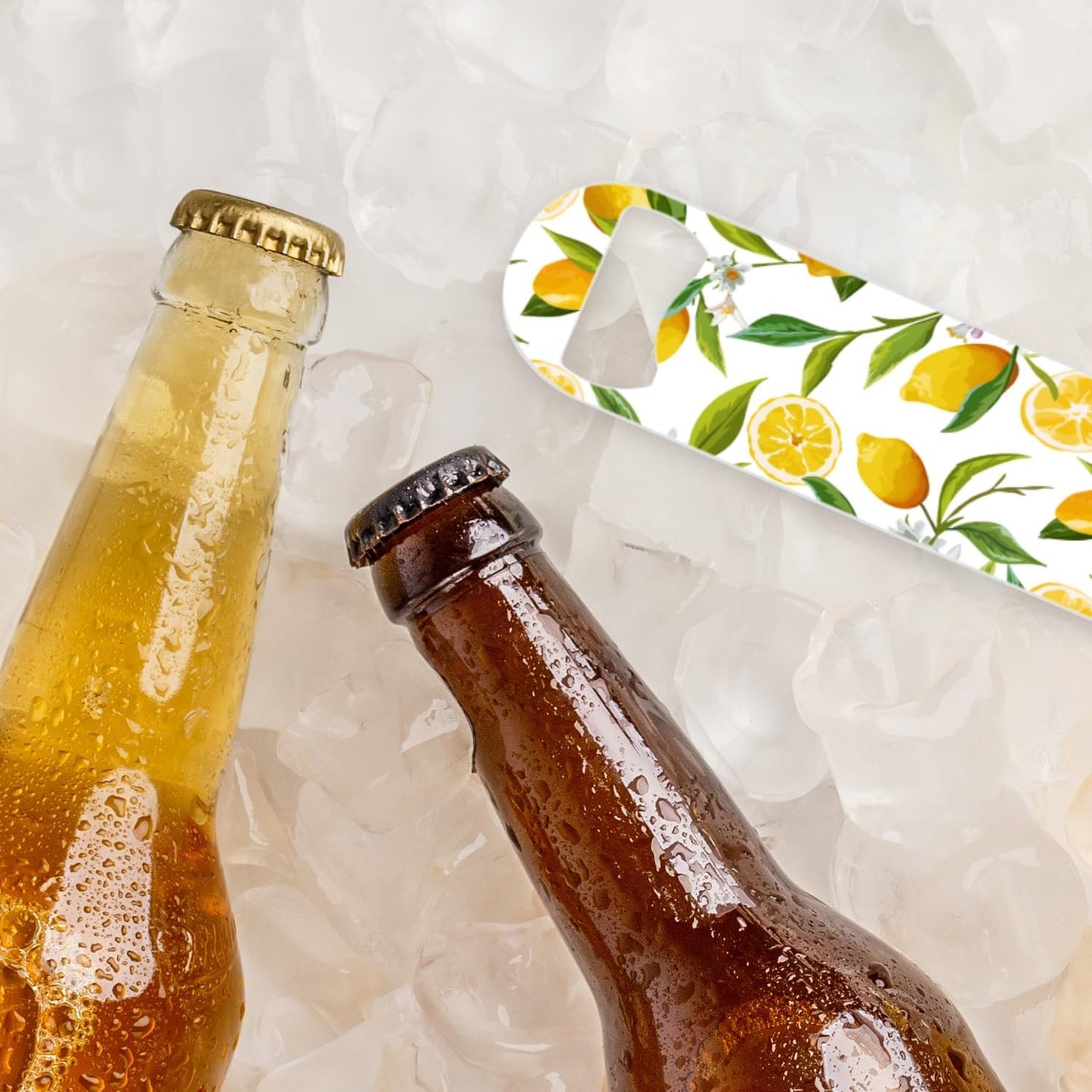 2 PACK Beer Bottle Opener, Stainless Steel Flat Bottle Openers,7 inch Metal Decor,Pink And Gold Marble