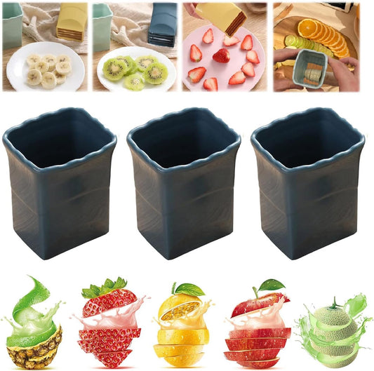 Generic 3pcs Cup Slicer - 2023 New Stainless Steel Fruit & Vegetable Slicer Cup, Multipurpose Strawberry Banana Salad Fresh Platter Maker