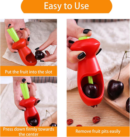 Cherry Pitter, Cherries Corer Pitter Tool, Hand-held Push Cherry Seed Remover, Cherry Seeder, Red Date Seeder, Fruit Seeder, Pit Seed Remover for Making Jam Cherry Dishes