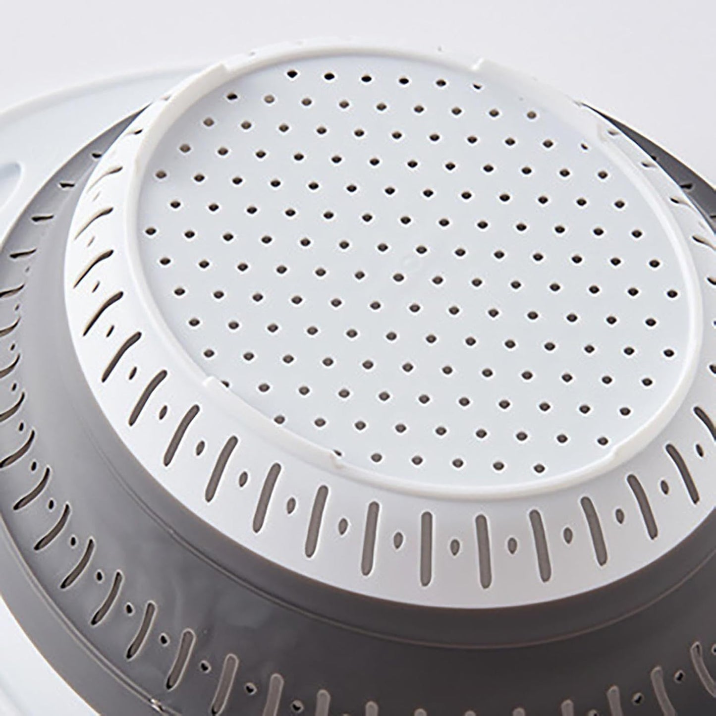 Generic Collapsible Colander and Strainer, Silicone Strainer Colanders Food Strainers, Heavy Duty Kitchen Drainer Basket, for Vegetable and Fruit, Kitchen Essentials (Light Purple)