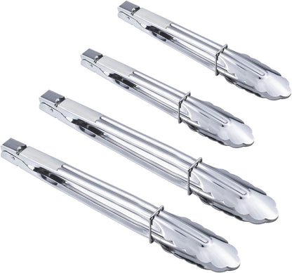HINMAY Stainless Steel Kitchen Tongs Set Metal Cooking Tongs (7 9 12 Inch 3 Pieces)