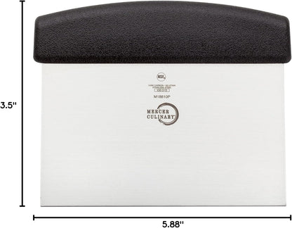 Mercer Culinary Millennia Bench Scraper, 5 7/8 Inch X 3 1/2 Inch Blade, Black Handle