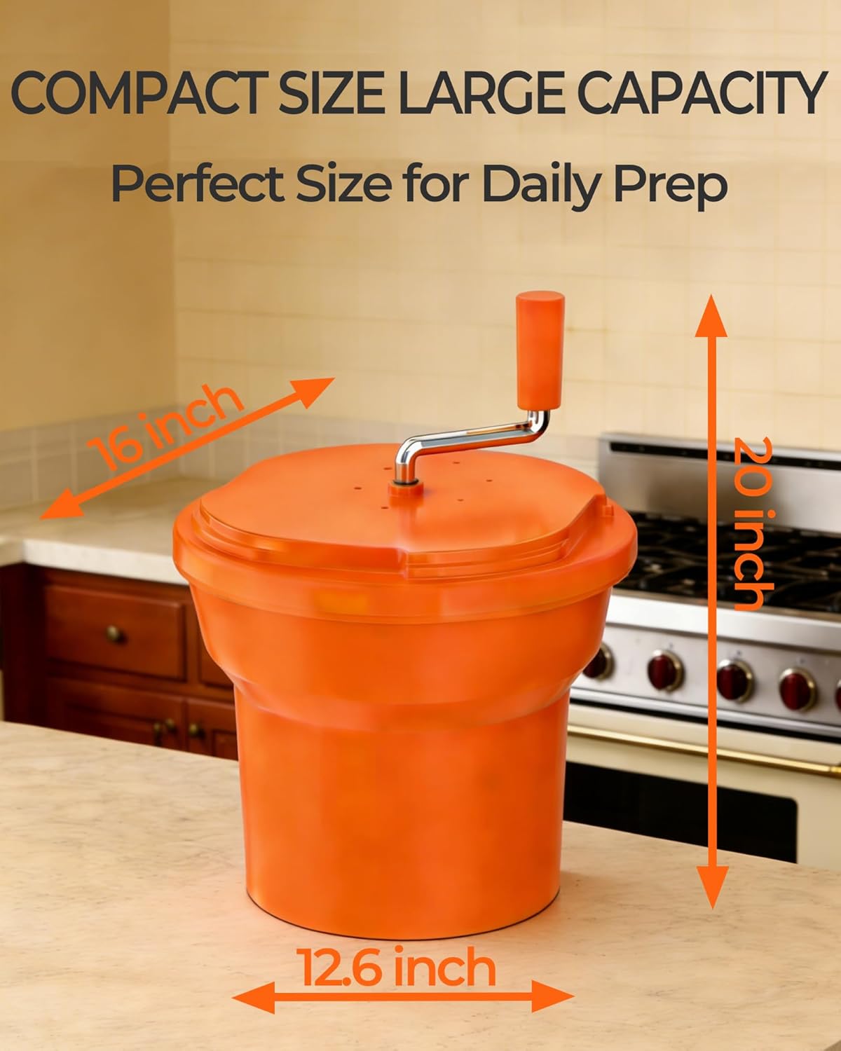 Commercial Salad Spinner - 2.5 Gallon Salad Dryer w/Aluminum Handle & Draining Hose, 10Qt Manual Salad Spinner for up to 3 Heads of Lettuce Spinner Large for Catering Kitchen Cafe