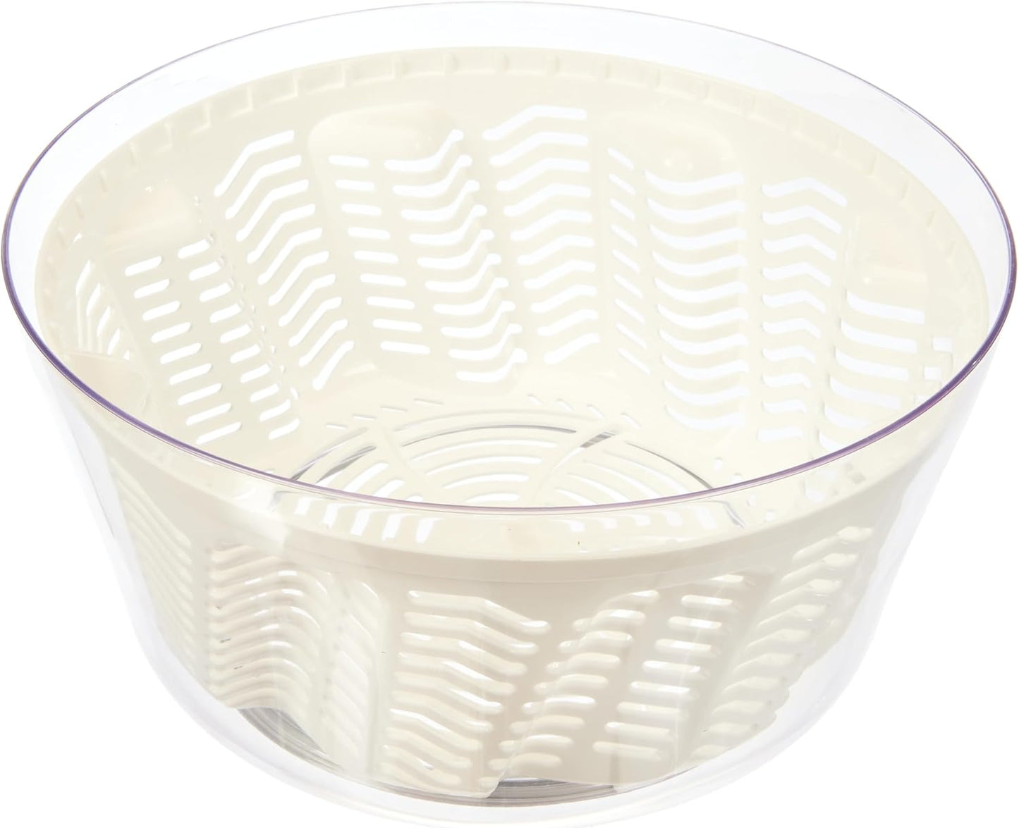 Zyliss Easy Spin 2 Salad Spinner, Large 6L Capacity, White, Unique AquaVent™ Technology, Retractable Cord and Brake System, Non-Slip Base, Easy Cleaning, Plastic