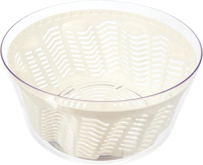 Zyliss Easy Spin 2 Salad Spinner, Large 6L Capacity, White, Unique AquaVent™ Technology, Retractable Cord and Brake System, Non-Slip Base, Easy Cleaning, Plastic