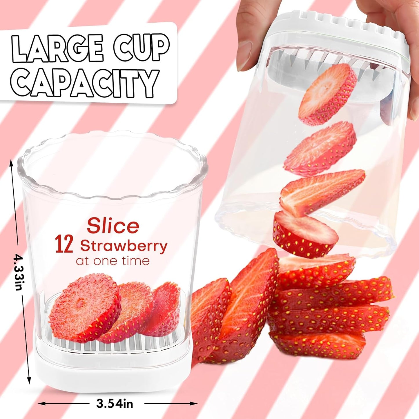 Creative Strawberry & Fruit Slicer - Detachable Cutter with Push Plate (Black)