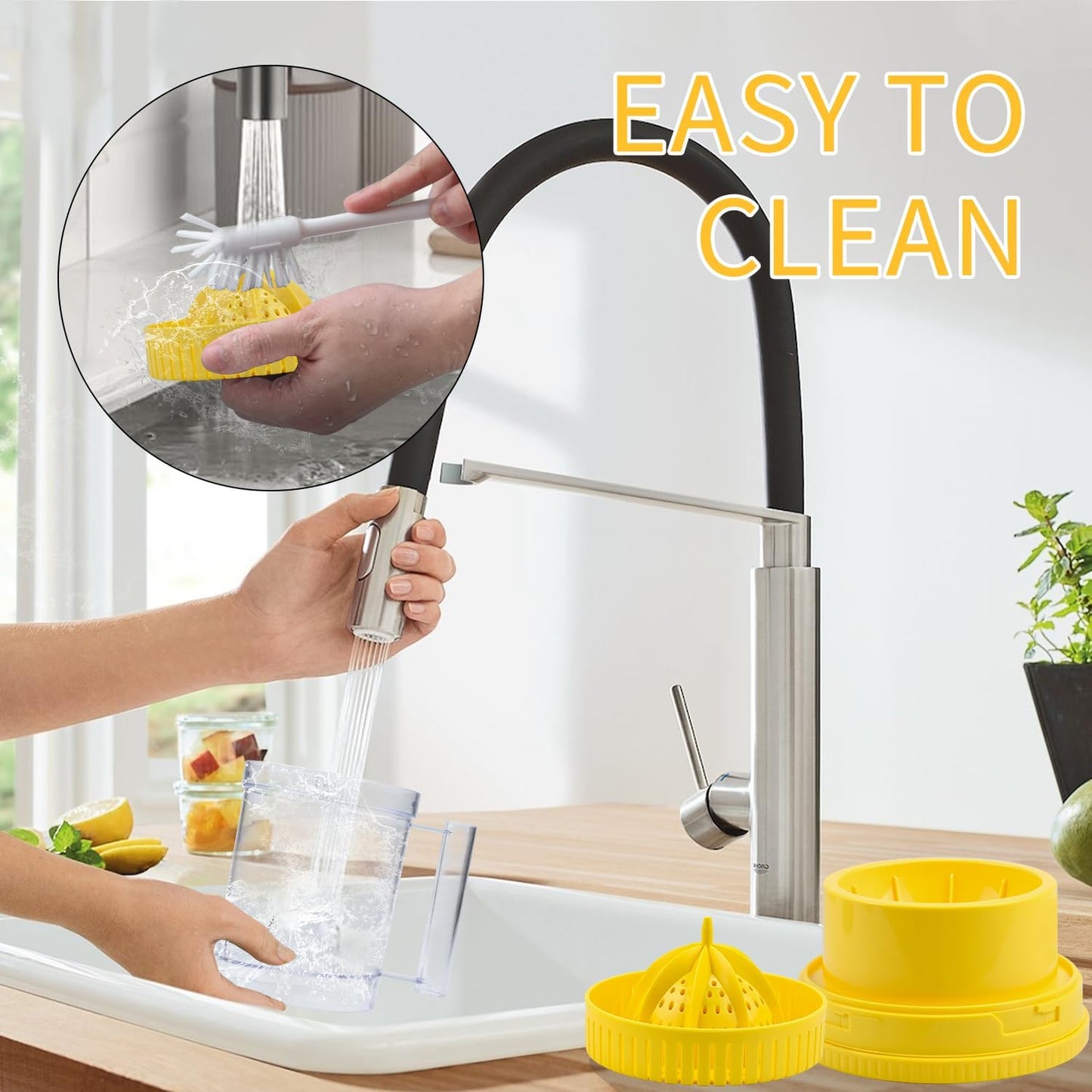 Electric Citrus Juicer, Rechargeable Juicer Machine with USB Cable and Cleaning Brush, Touch Button, Automatic Orange Lime Lemon Grapefruit Squeezer, Easy to Clean Portable Juicer, White