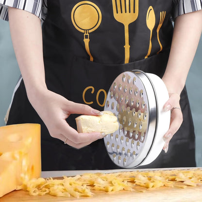 Cheese Grater Citrus Lemon Zester with Food Storage Container & Lid - Perfect For Hard Parmesan Or Soft Cheddar Cheeses, Ginger, Vegetables, Butter, Chocolate & Nutmeg (Green)