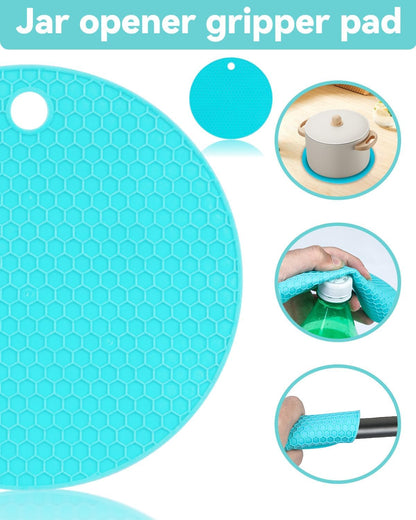 Jar Opener 3-Piece Set for Seniors with Arthritis, Multi-Function Can and Bottle Opener for Weak Hands, Ergonomic Non-Slip Kitchen Tool Set, Easy-to-Use, Thoughtful Gift for Elderly