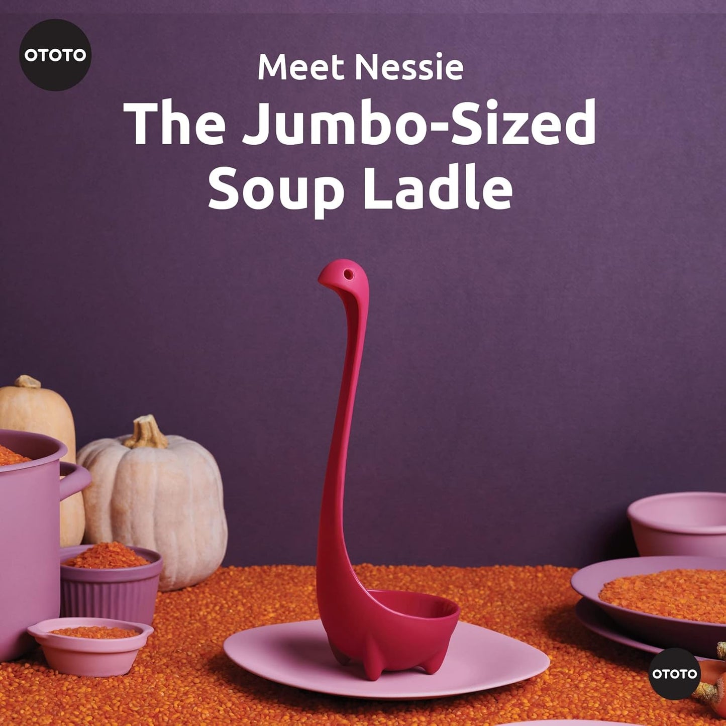 OTOTO The Original Nessie Ladle - Soup Ladle, Cute Gifts, Funny Kitchen Gadgets, Loch Ness design, Cooking Gifts for Mom - Cute and Practical Kitchen Utensils - Unique Gifts for Women