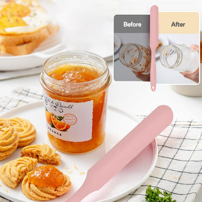 Silicone Jar Spatula, 3Pcs Spatulas Kitchen Set, Heat Resistant Jam Spreader for Baking Mixing Cake Cream Butter Scraper