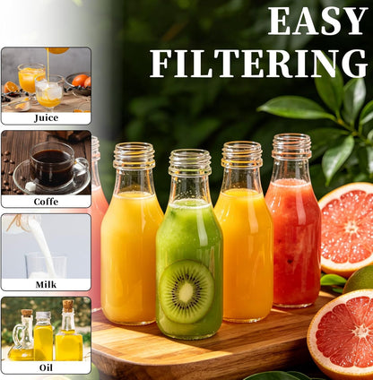 4 Pieces 200 Mesh Strainer, Nylon Straining for 5 Inch Kitchen Funnels Reusable Easy to Clean Food Filter Strainer for Cooking Oil Milk Juice Wine Cheese Whey Grease Coffee grease filter Chia Seeds