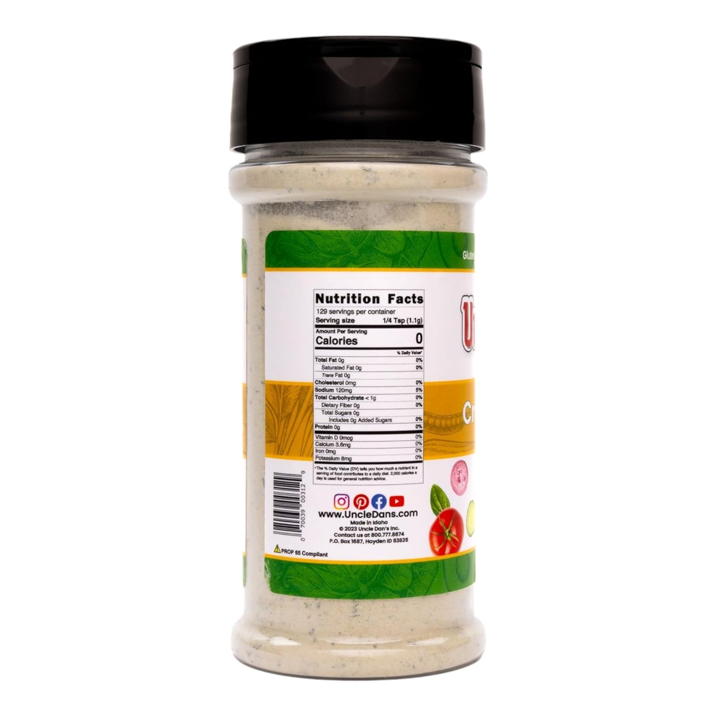 Uncle Dan’s, Creamy Ranch | 4.5oz Shaker – 4.5oz Shaker Bottle