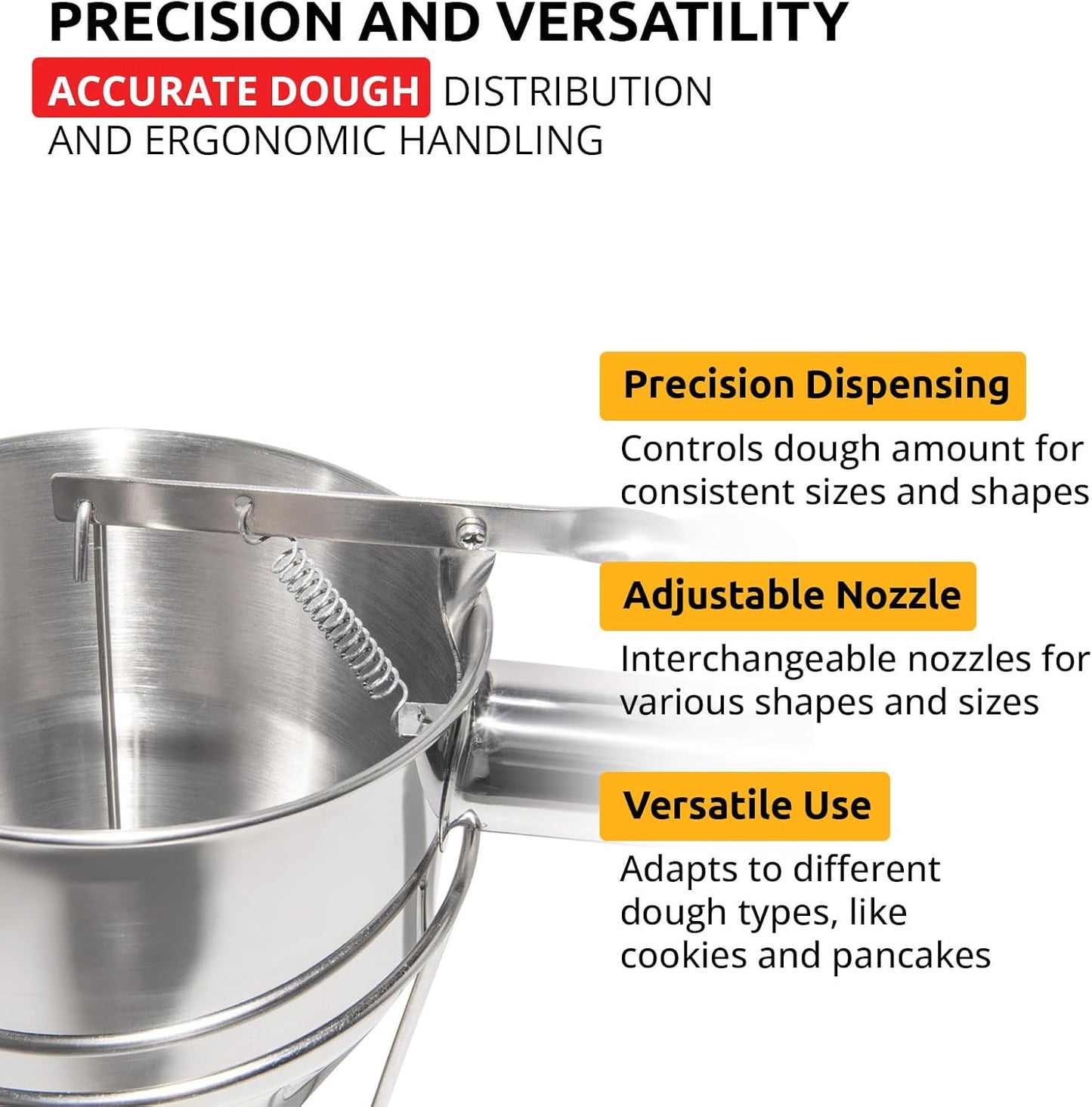 ALDKitchen Dough Dispenser | Stainless Steel | Batter Pourer (Funnel)
