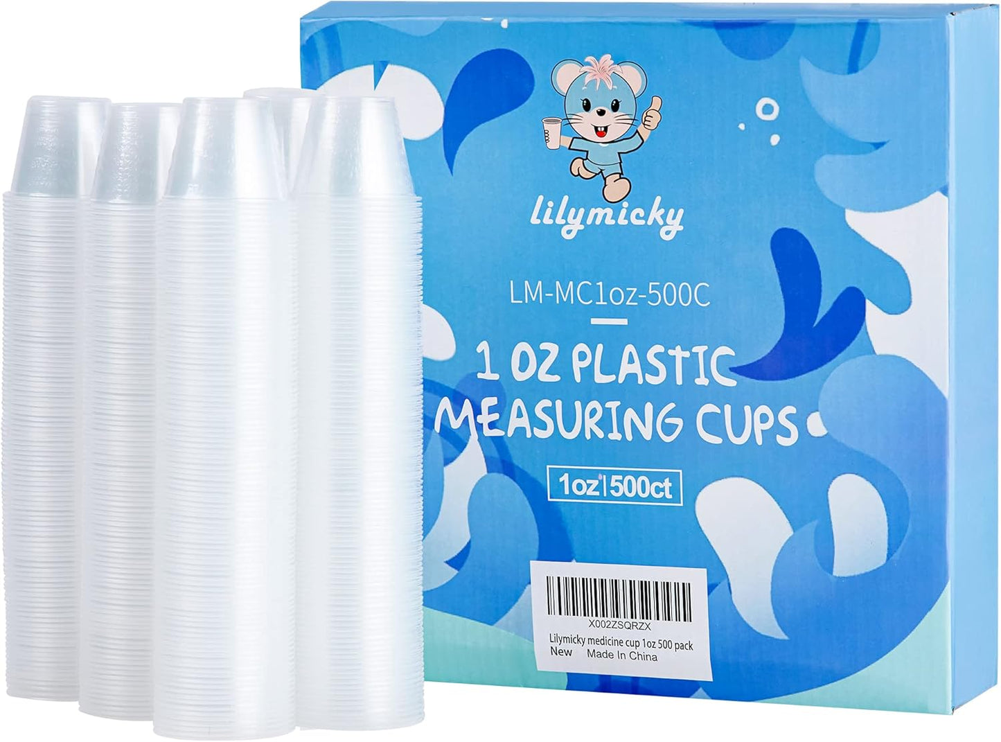 Lilymicky 500 Pack Disposable Medicine Cups (1oz), Medical Plastic Measuring Cups For Medical Purposes, or Mixing and Measuring Resin, Epoxy, DIY Arts & Crafts, Paint
