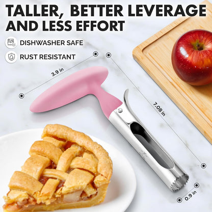 Zulay Kitchen Stainless Steel Pineapple Corer & Slicer – Heavy Duty Pineapple Cutter & Eye Removal Tool – Effortless Core Remover Tool with Sharp Reinforced Blade & Ergonomic Handle - Black