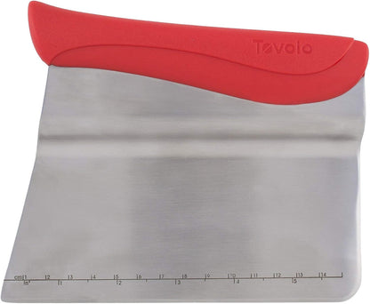 Tovolo Bench Scraper With Measurement Guide, Dough Divider With Offset Blade, Pastry Scraper With Ruler, Ergonomic Baking Tool, Dishwasher-Safe & BPA-Free, Charcoal