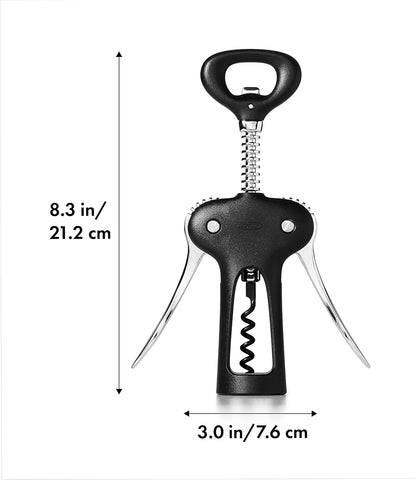 OXO Good Grips Winged Corkscrew and Bottle Opener, Black