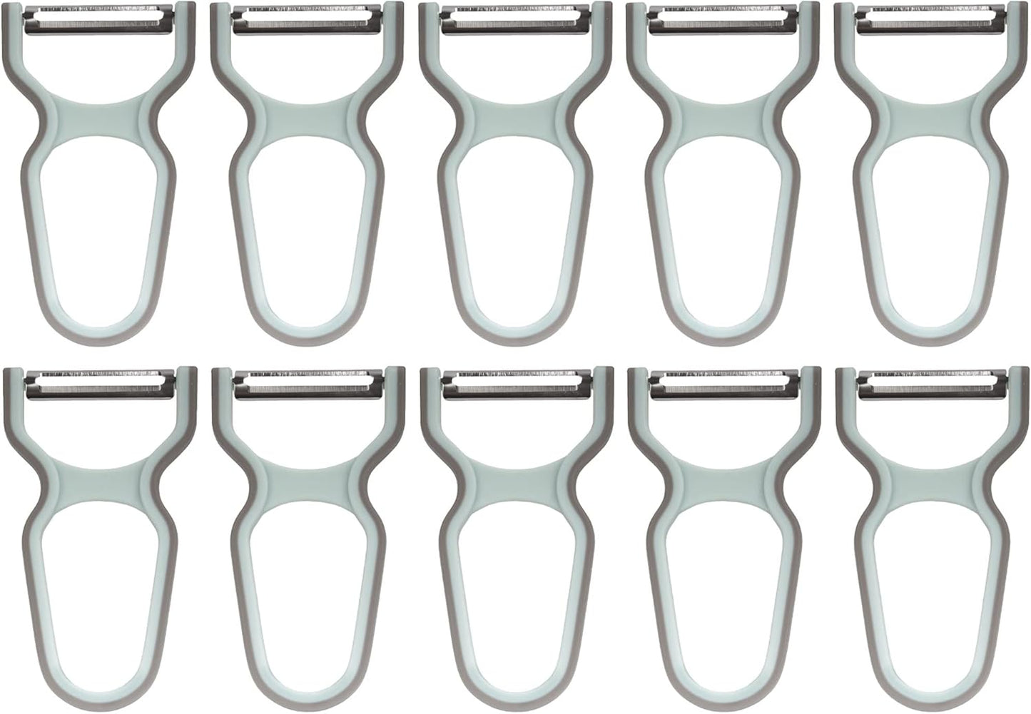 Y Shape 3-in-1 Serrated, Straight, Julienne Swiveled Multi-Blade Peeler - Green - 1 Peeler