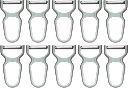 Y Shape 3-in-1 Serrated, Straight, Julienne Swiveled Multi-Blade Peeler - Green - 1 Peeler