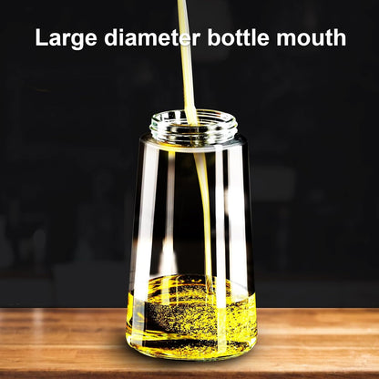 mqnxoi Oil Sprayer for Cooking, 2 in 1 Olive Oil Dispenser Bottle for Kitchen, 16oz/470ml Premium Glass, Food-grade Oil Mister for Air Fryer, Salad, Frying, BBQ (Black + Dark Green Bottle)