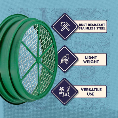 SE 13.25 Inch Wide Stackable Classifier Gold Prospecting Pan - 1/8 Inch Stainless Steel Mesh Sifting Pan, Green