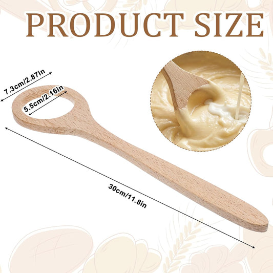 Wooden Dough Whisk, 12 Inch/30cm Reusable Wooden Sourdough Whisks for Cooking, Washable Sourdough Mixing Tool, Practical Bread Baking Supplies for Home Restaurant Picnics Camping