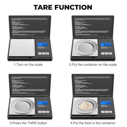 200g X 0.01g Digital Mini Pocket Scale, Weight Scale for Kitchen with Backlit LCD Display, Portable Travel Jewelry Herb Scale for Small Food