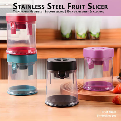 New Grape Cutter for Toddlers, Cutter Quarter Slicer Tool Into 4 Pieces for Slicing Grapes, Strawberries, Cherry, Tomatoes (Blue)