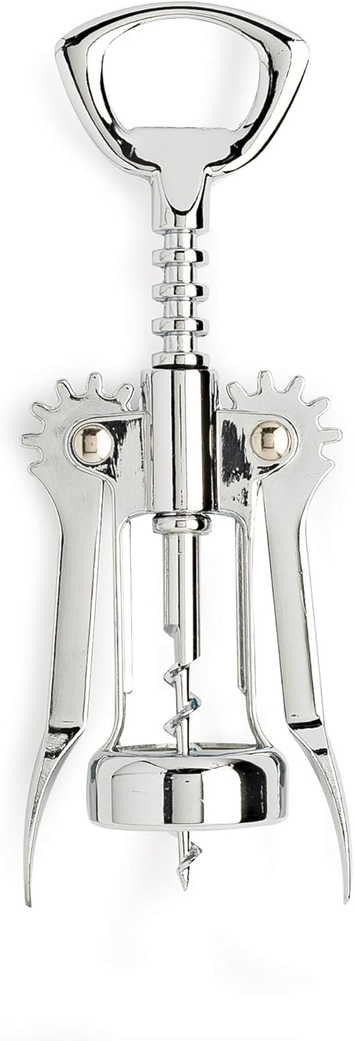 Cooking Light Premium Stainless Steel Wine, Professional and Portable Bottle Opener, All-in-One Winged Corkscrew, Black, Model:Wing Wine Opener