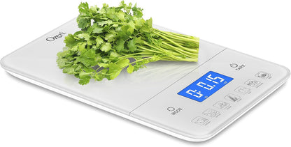 Ozeri Touch III Digital Kitchen Scale with Calorie Counter, 22 lbs (10 kg), Calla Green