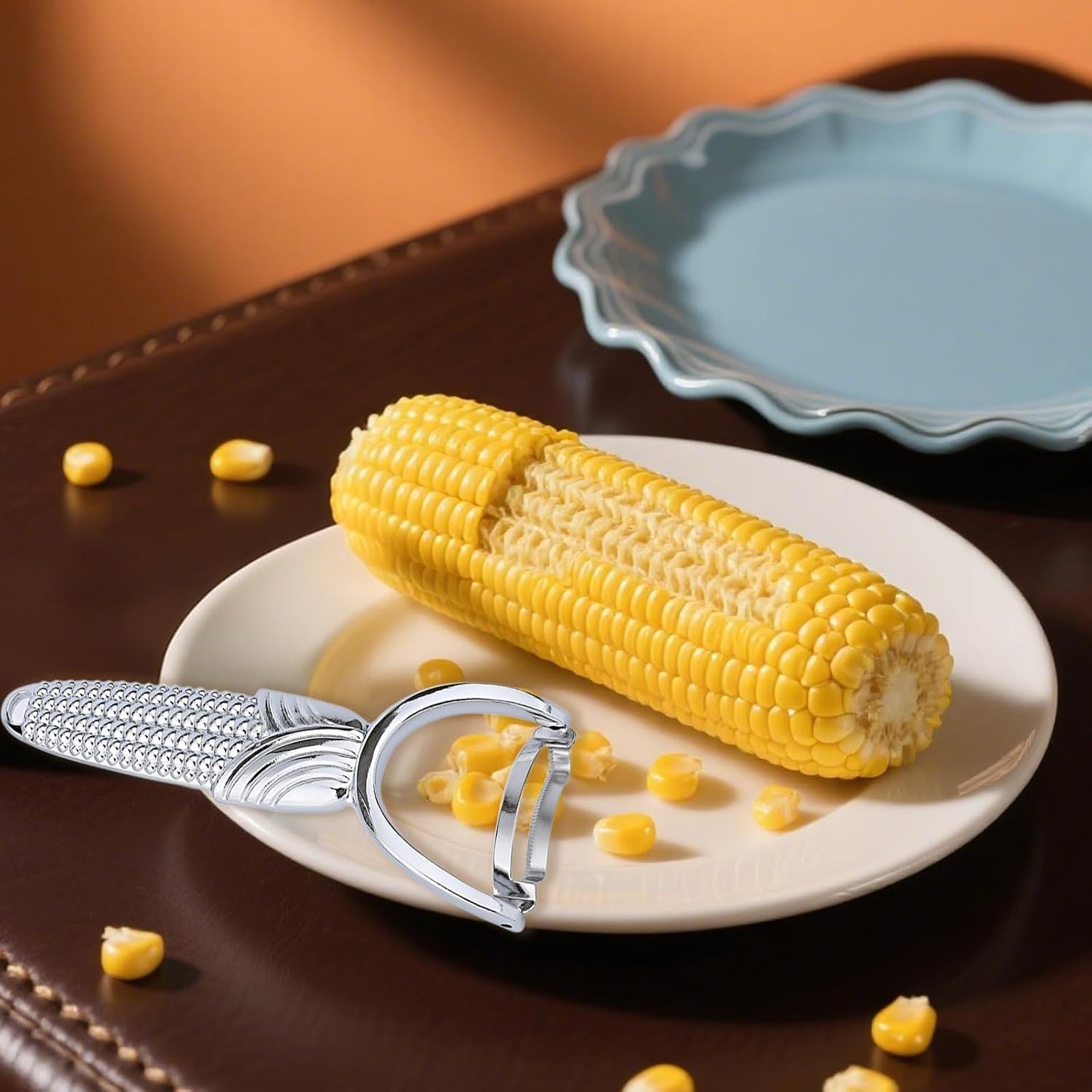 Corn Peeler, Aluminum Alloy Corn Stripper Tool with Non-Slip Handle Cob Stripper & Cutter for Kitchen Soups Salads Desserts