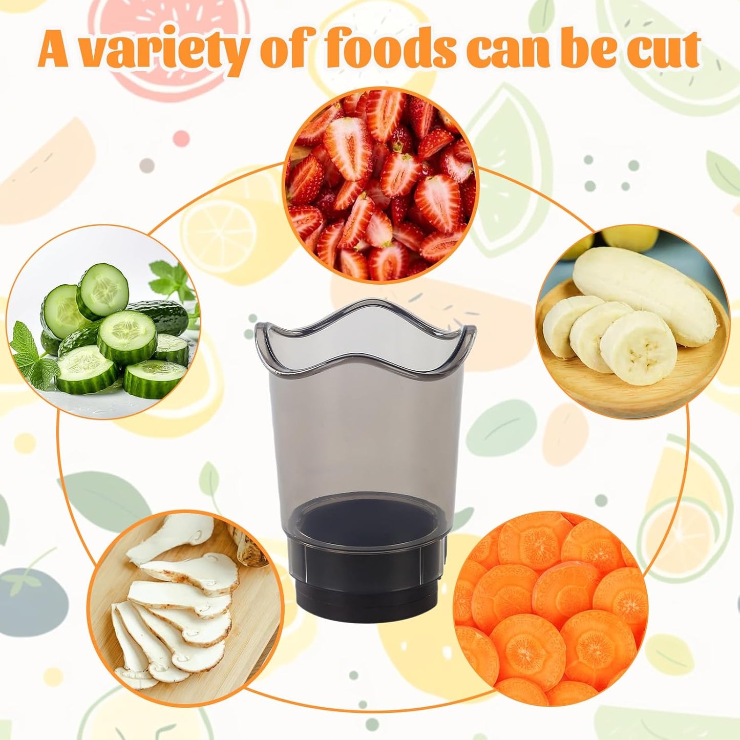 Strawberry Banana Egg Fruit Slicer Cup Cutter Chopper Kitchen Gadget Detachable