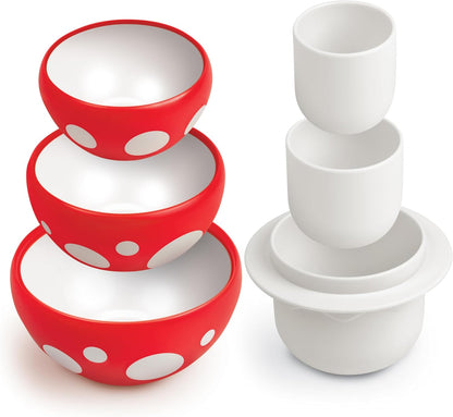 Genuine Fred Nesting Mushroom Measuring Cups, Set of Fun and Functional Kitchen Measuring Tools, Space-Saving Design with Unique Mushroom Shape