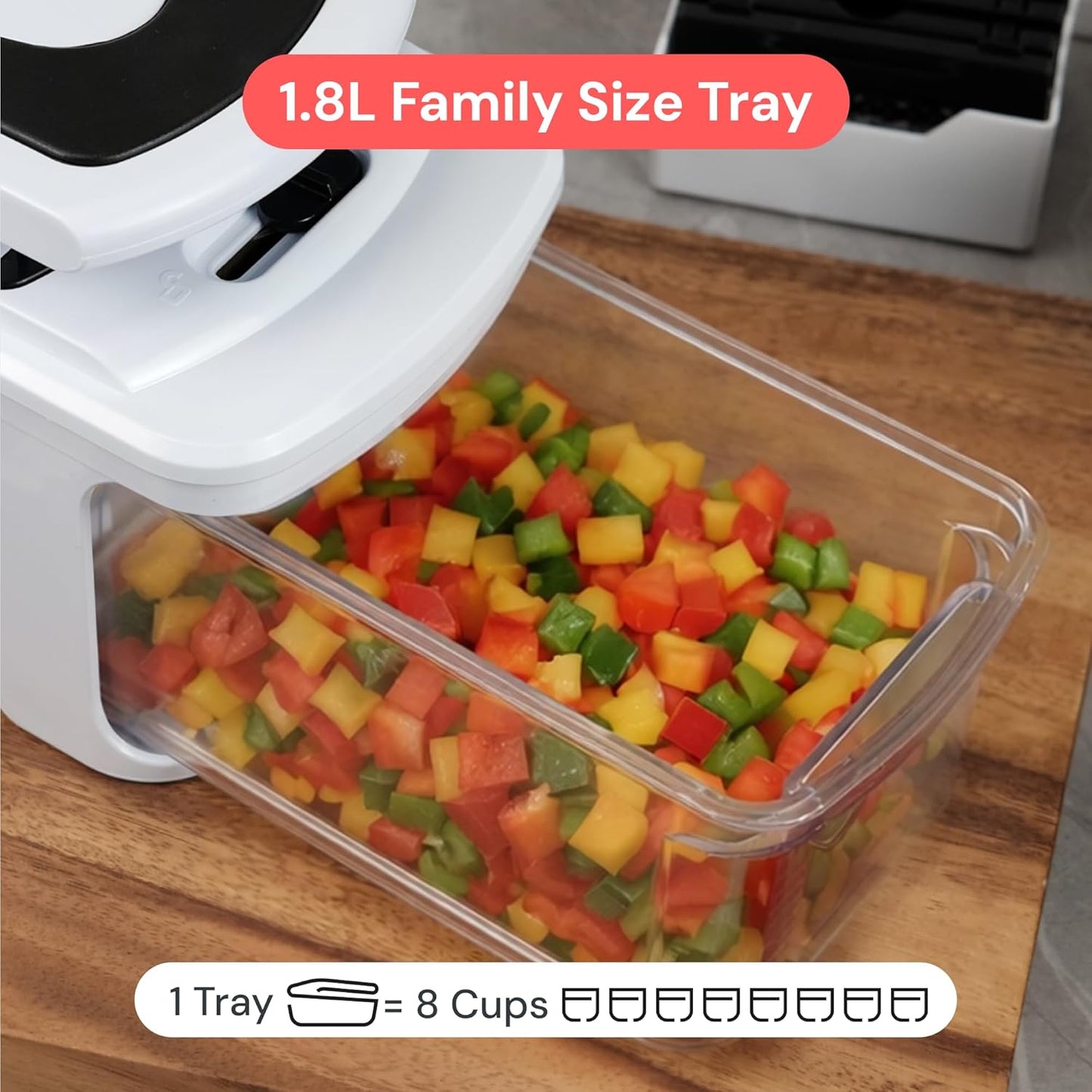 Fullstar XL Vegetable Chopper & Mandoline Slicer – Vegetable, Onion, Potato, Food, Veggie & Fruit Slicer, Dicer & Spiralizer with Pull-Out Catch Tray, Kitchen Gadgets & Gifts (6 in 1, Black/White)