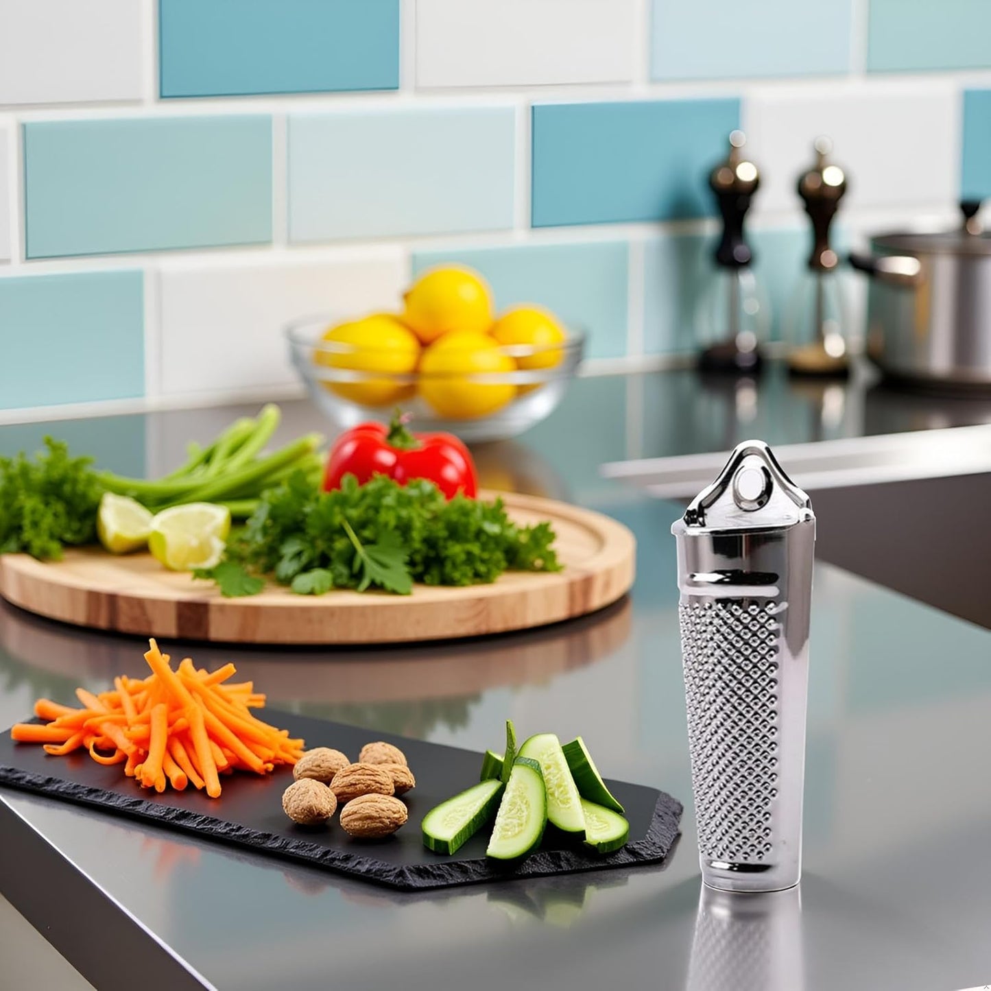 Multifunctional Kitchen Stainless Steel Ginger Garlic Nutmeg Grater Nut Walnut Lemon Hand Planer Tool Lemon Professional Kitchen Tool, Graters