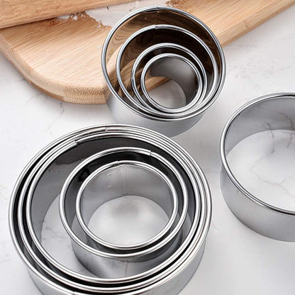 Stainless Steel Round Cookie Cutter Set, 12 Circular Biscuit Cutters Round Donut Ring Molds for Baking 1.2 Inch Height