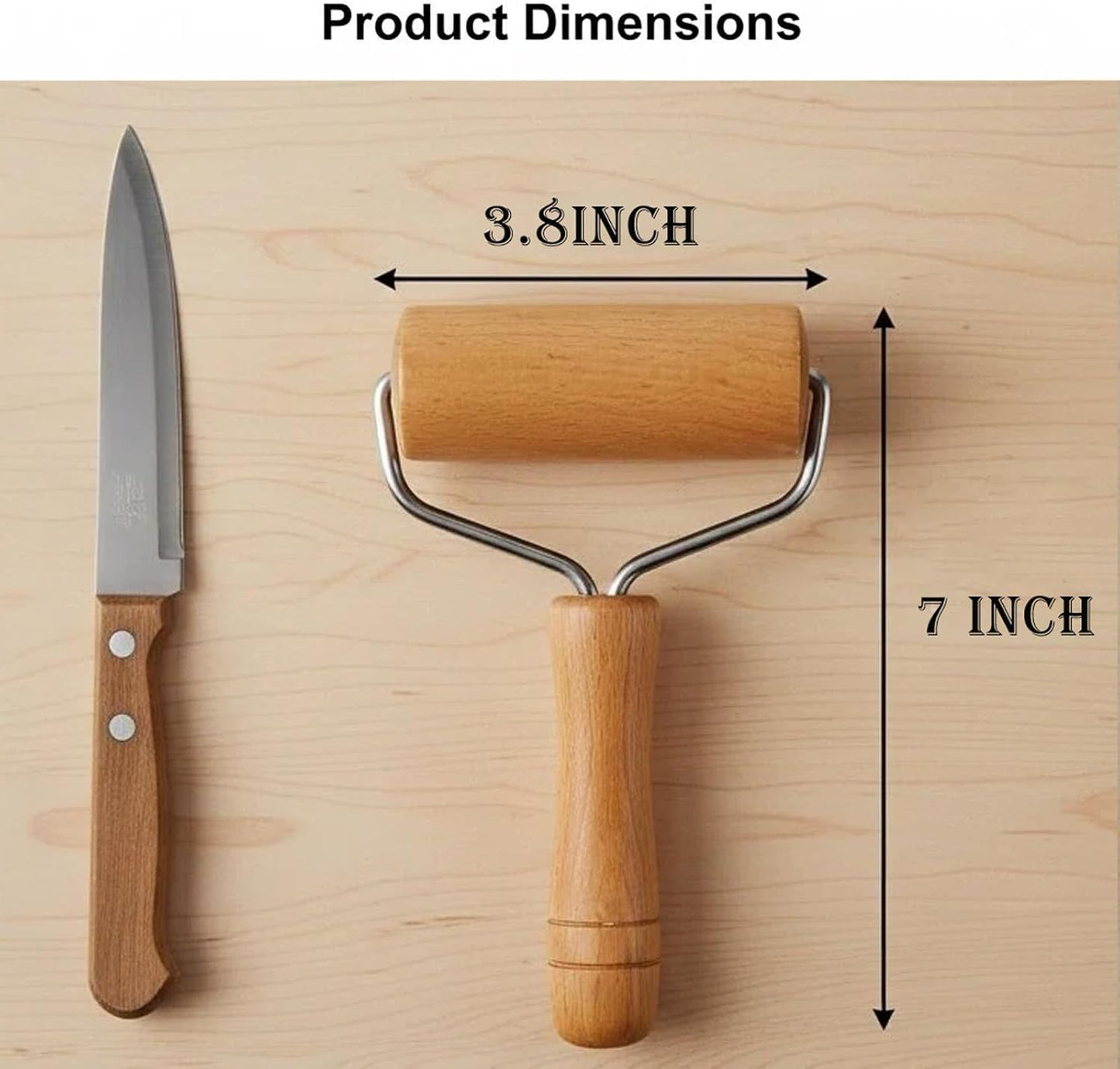 Small Rolling Pin, Pizza Dough Roller, Non Stick Wood Pastry Roller, Kitchen Wooden Rolling Pins for Baking Cooking Cookie Bread Tortilla Dumpling Fondant Clay (Style 2)