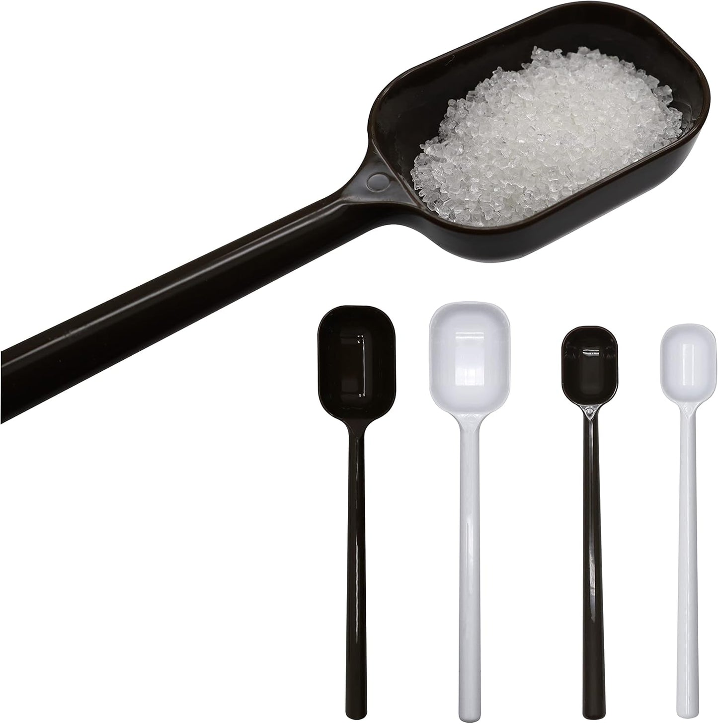 EIKS 4-Pcs Long Handle Scoop Measuring Spoons for Dry and Liquid Ingredients Coffee bean Used Apply in Kitchen Cooking Baking