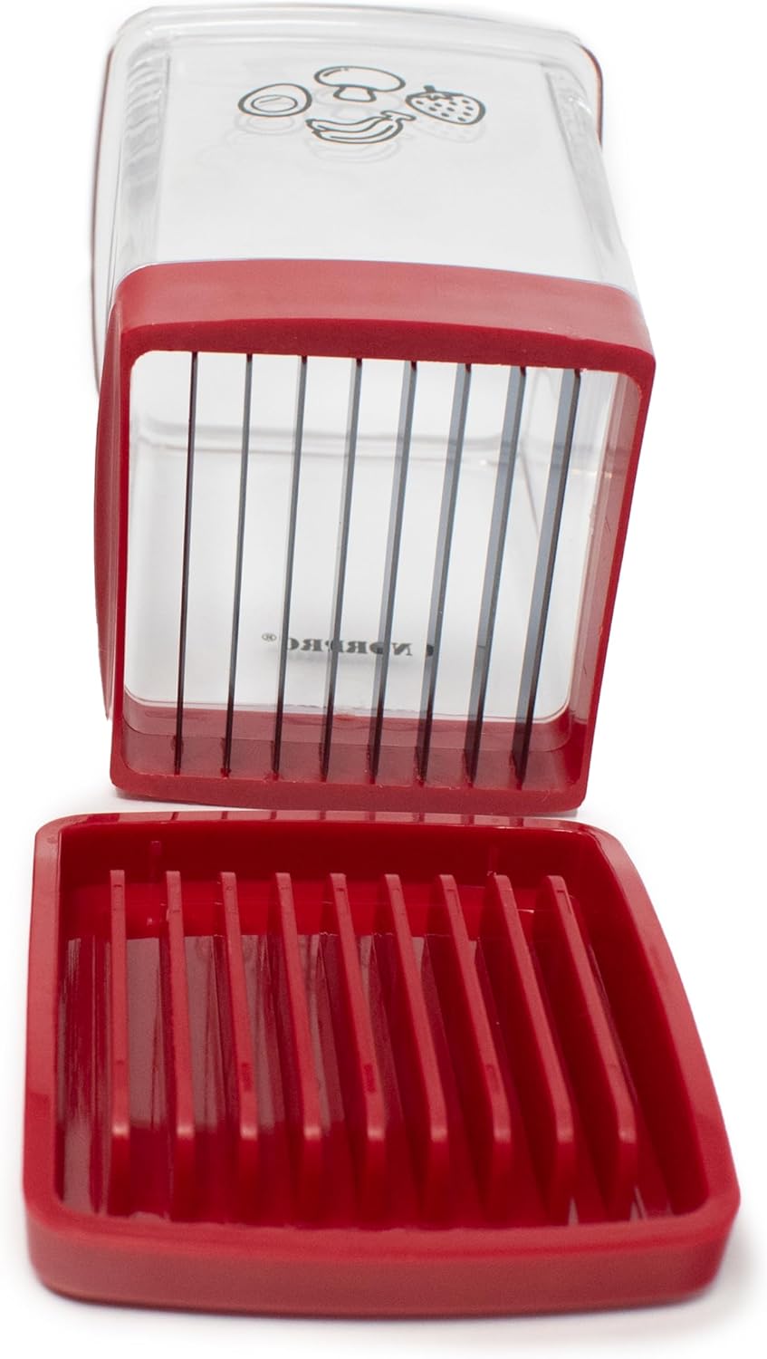 Norpro Speed Slicer with Push Plate, Red, 3"L x 3"W x 4.25"H